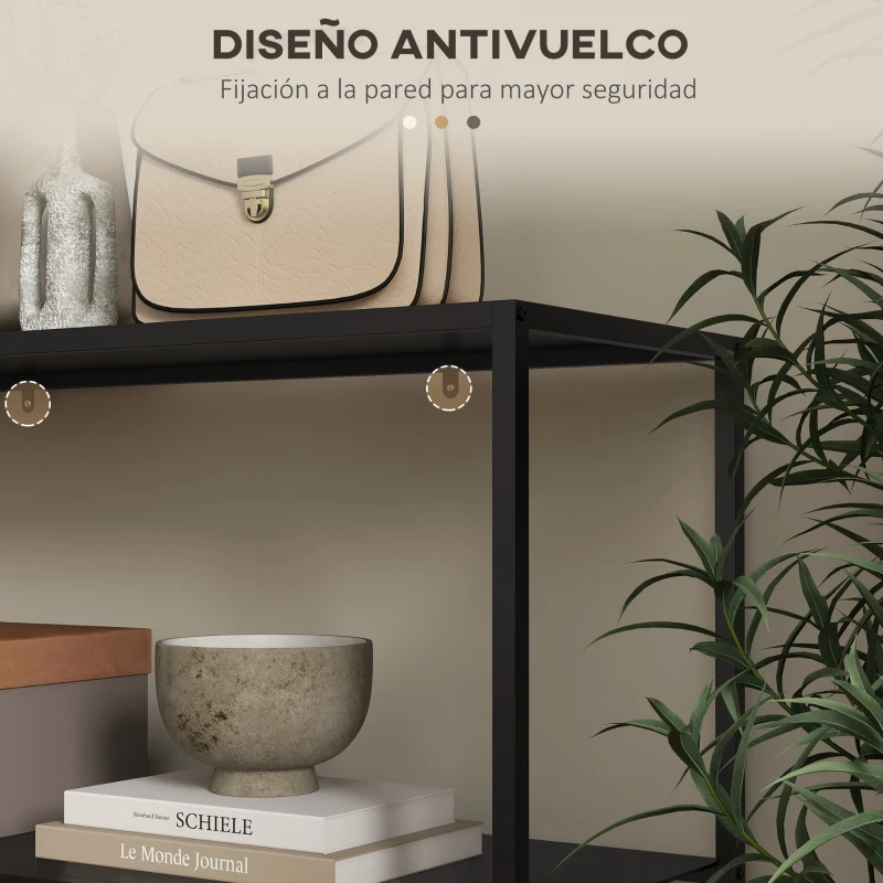 HOMCOM Mesa Consola de Estilo Industrial Mueble de Recibidor Elegante para Pasillo Carga 20 kg 90x30x75cm Negro