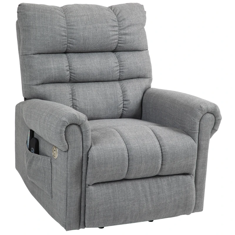 HOMCOM Rise and Recline Electric Massage Armchair - Grey