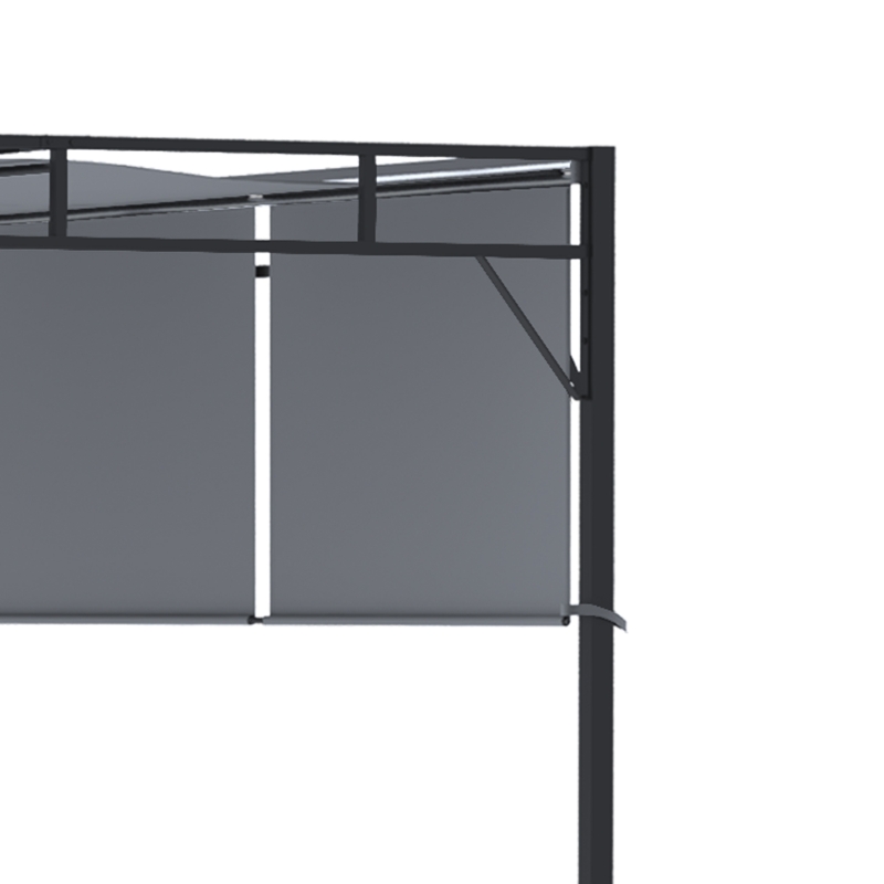 Outsunny Gazebo a Pergola 3x3m in Acciaio con Tettuccio Scorrevole e 8 Picchetti Inclusi
