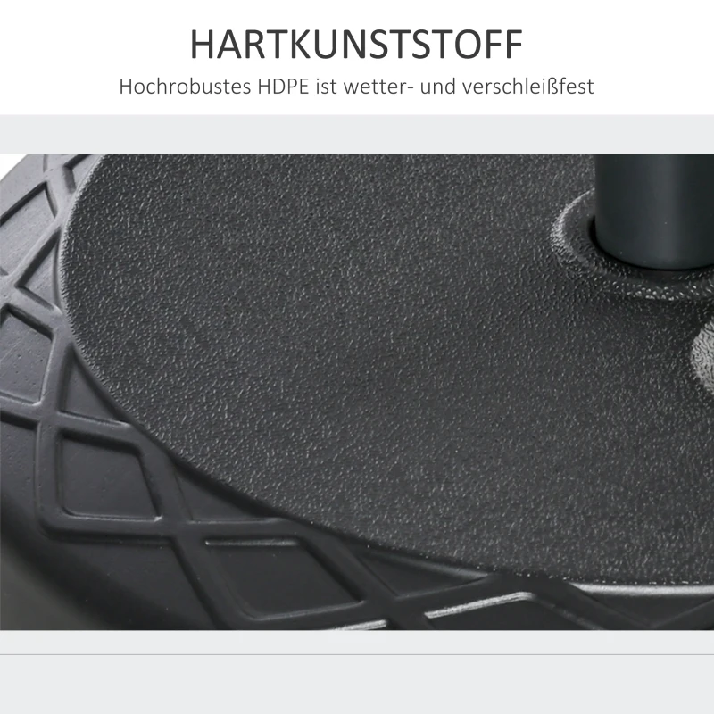 Outsunny Sonnenschirmständer Sonnenschirmhalter, wetterbeständig, befüllbar, Ø55 x 38H cm, Schwarz