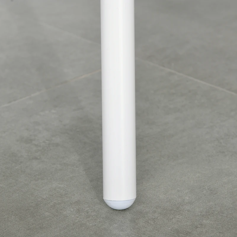 HOMCOM Set Tavolo da Pranzo con 2 Panche in Stile Nordico per Soggiorno, Salotto e Cucina, in MDF e Metallo, Bianco