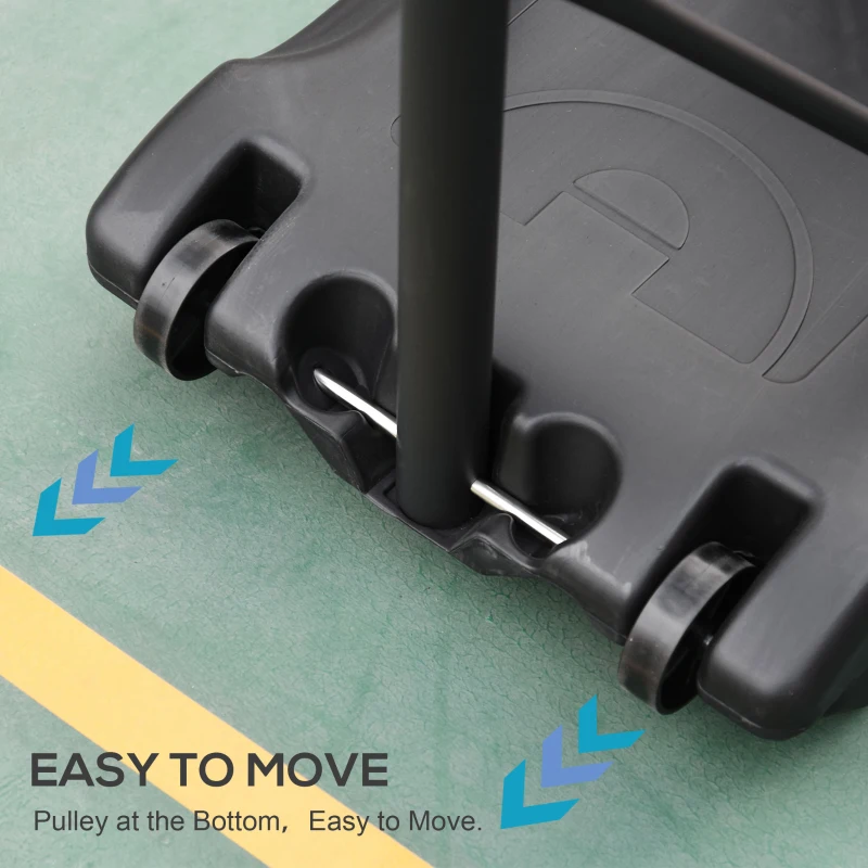 HOMCOM 94-123cm Adjustable Height Basketball Hoop and Stand