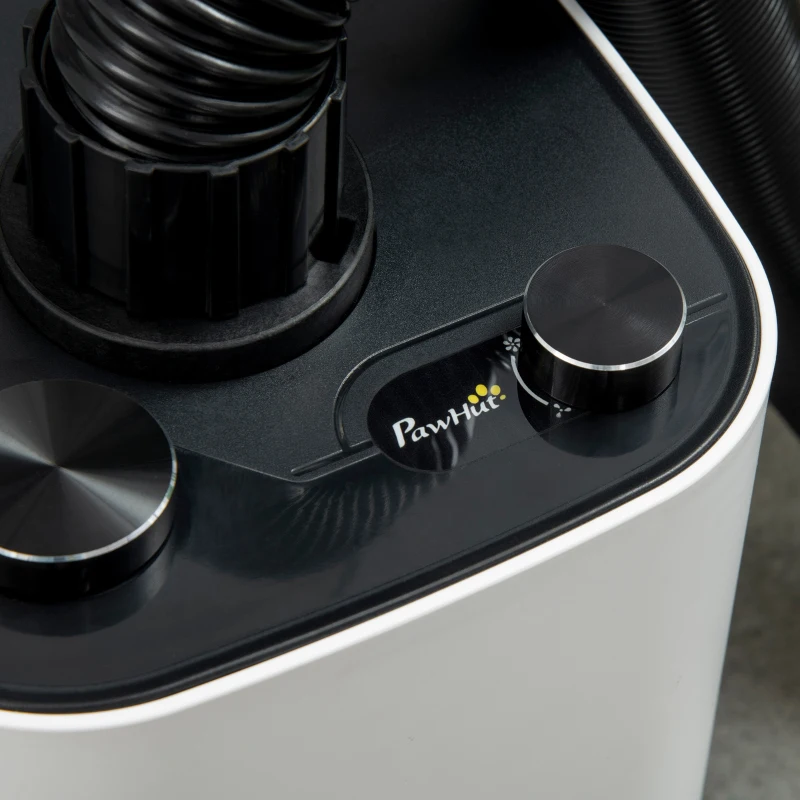 PawHut Secador de Pelo para Perros Soplador para Mascotas Profesional con Temperatura Ajustable 23x23x26,5 cm Blanco