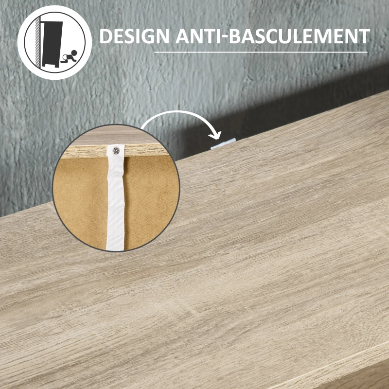 HOMCOM Meuble à chaussures armoire à chaussures commode à chaussures 2 portes abattantes - 80 x 25,5 x 112,5 cm