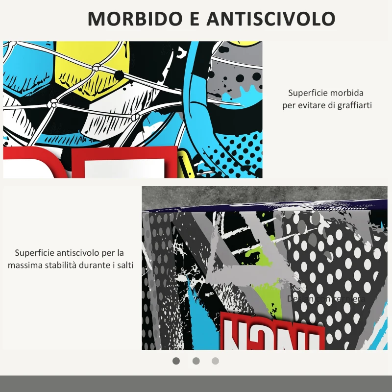 SPORTNOW Plyo Box 3 Altezze Jumping Box Antiscivolo per Casa e Palestra, 76x61x51cm, Multicolore