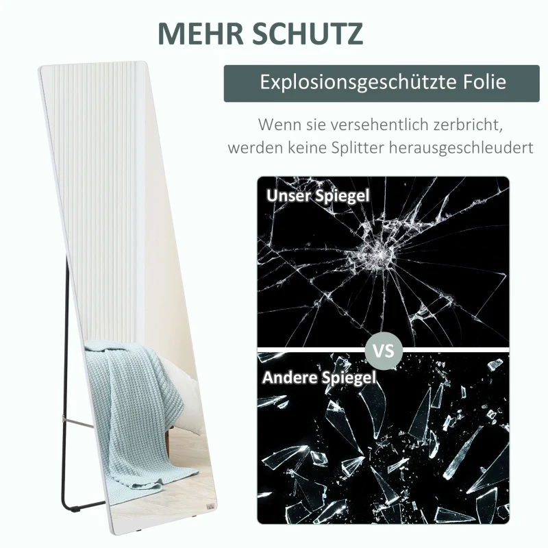HOMCOM Standspiegel Wandspiegel Ganzkörperspiegel, Aluminium, 45 cm x 37 cm x 158,5 cm, Silber