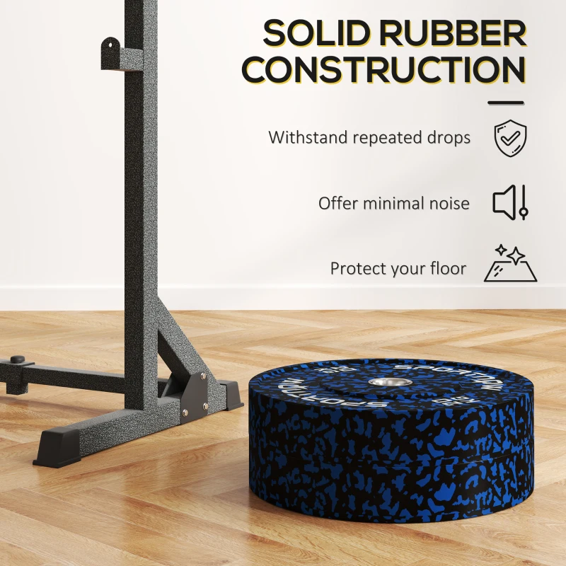 SPORTNOW Olympic Weight Plates with 5cm Holes, for Weight Lifting, 2 x 20KG