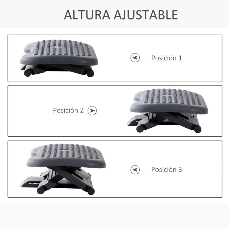 HOMCOM Reposapies de Oficina Ajustable Ergonomico Escritorio Oficina Soporte para Pies Reposapies Ajustable Ergonomico para Escritorio Oficina Soporte para Pies NUEVO
