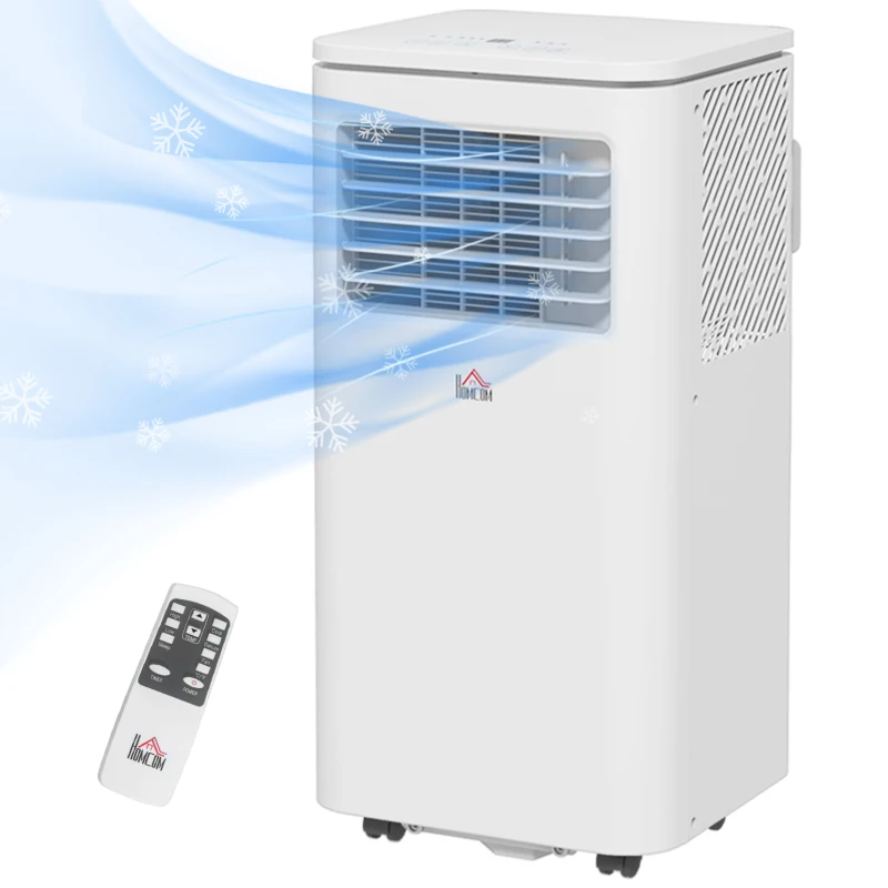HOMCOM Aire Acondicionado 9000 BTU 960 W con Pantalla LED Control Remoto Temporizador para 12-20 m² 30x34x69,4 cm Blanco