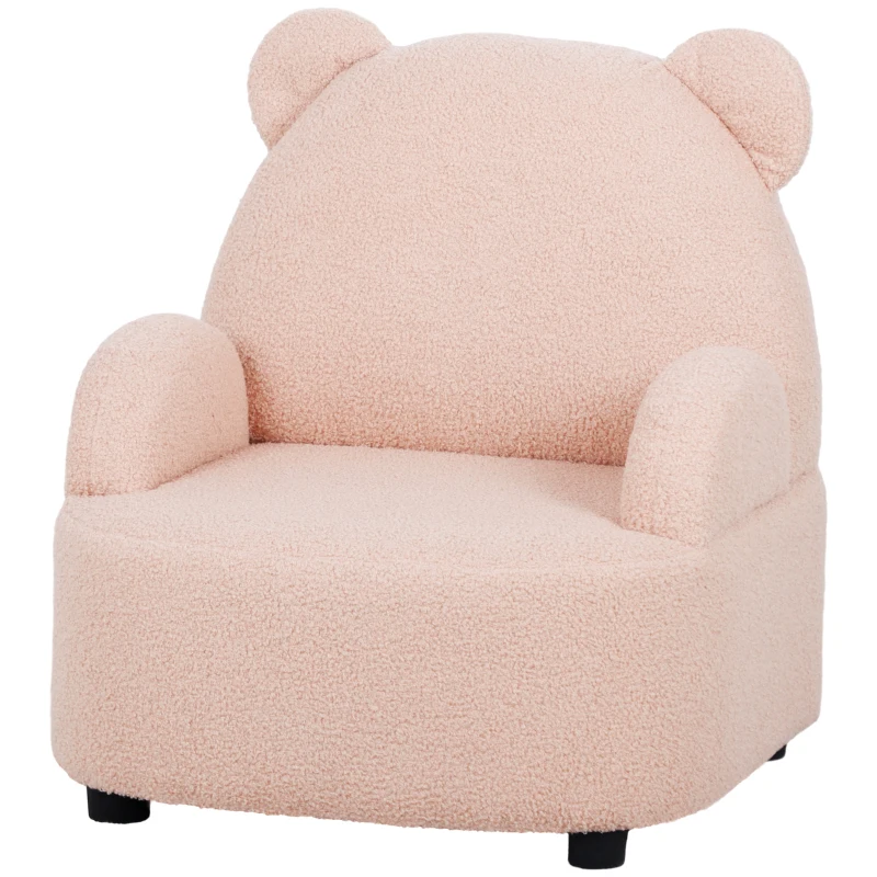 AIYAPLAY Kids Armchair, Bear Shaped Toddler Chair for Bedroom Playroom Living Room, Aged 18 Months to 3 Years - Pink