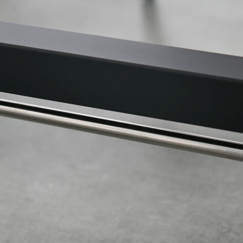 HOMCOM Faltbarer Esstisch, Industrieller Tisch, klappbar, aus Metall und Holz, platzsparend, Braun