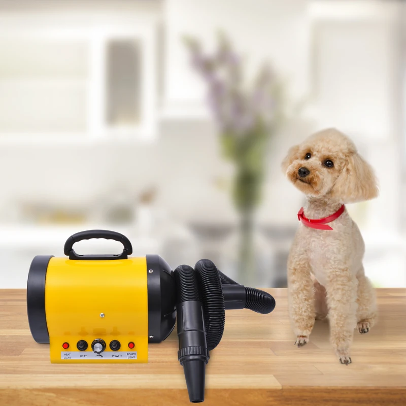 PawHut Profi Hundefön Tierfön Pet Dryer Flüsterfön Hundetrockner 2800W Metall Gelb 40 x 16 x 20 cm