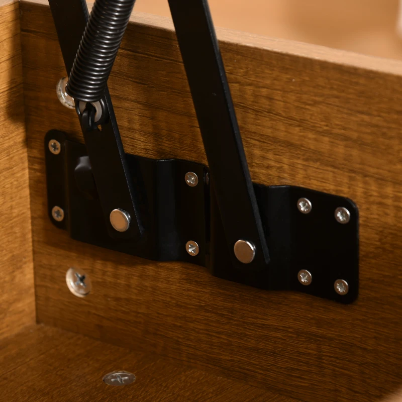 HOMCOM Mesa de Centro Elevable Mesa de Centro con Espacio de Almacenaje Oculto Mesa Elevable para Salón Comedor 90x60,5x45,5 cm Teca