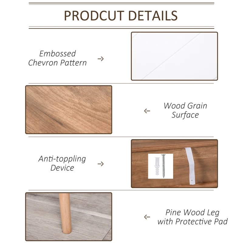 HOMCOM Console Table Sofa Side Desk with 2 Drawers Solid Pine Wood Legs for Living Room Entryway Bedroom Brown and White