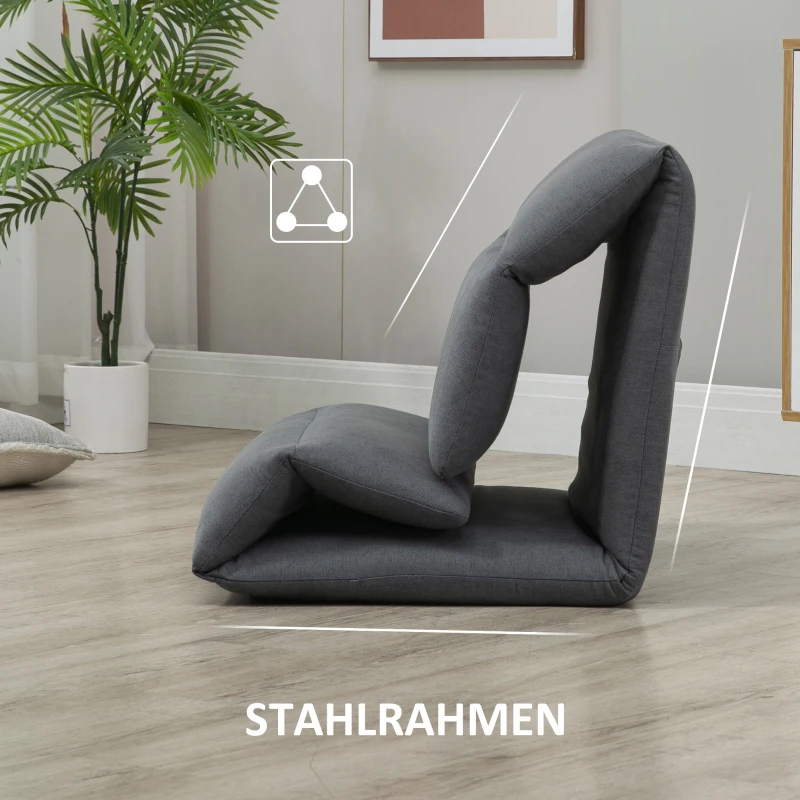 HOMCOM 2-in-1 Gästematratze, klappbar, 72 cm x 71 cm x 60 cm, Dunkelgrau