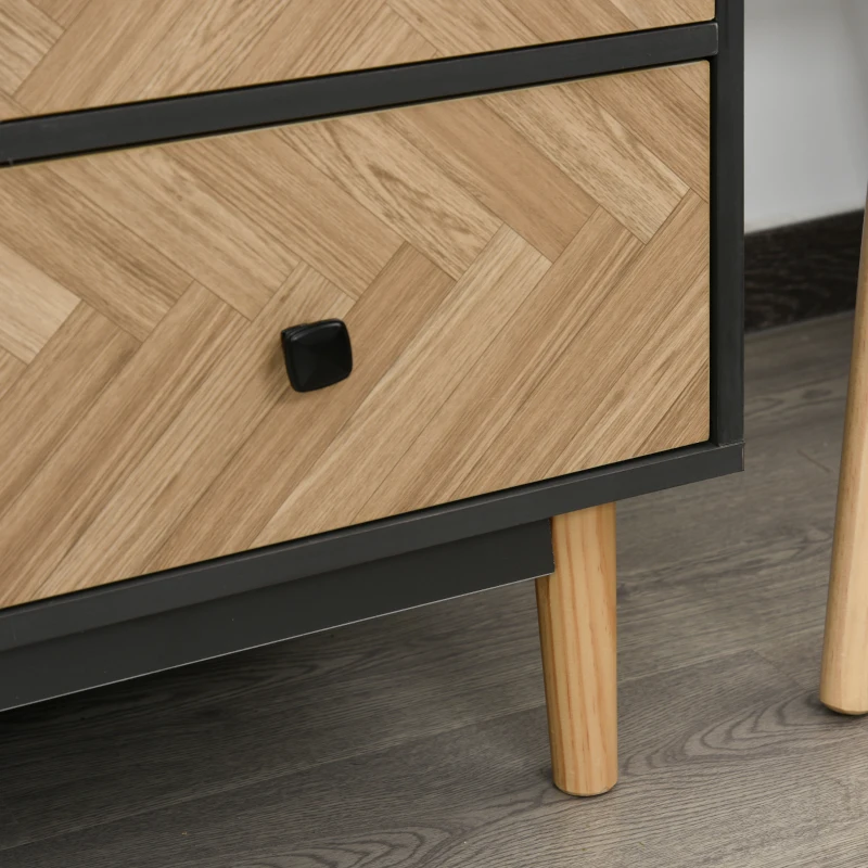 HOMCOM Armadio 2 Ante In Legno Con 4 Ripiani, 2 Cassetti e Appendiabiti, Grigio Scuro, 90x50x190 cm