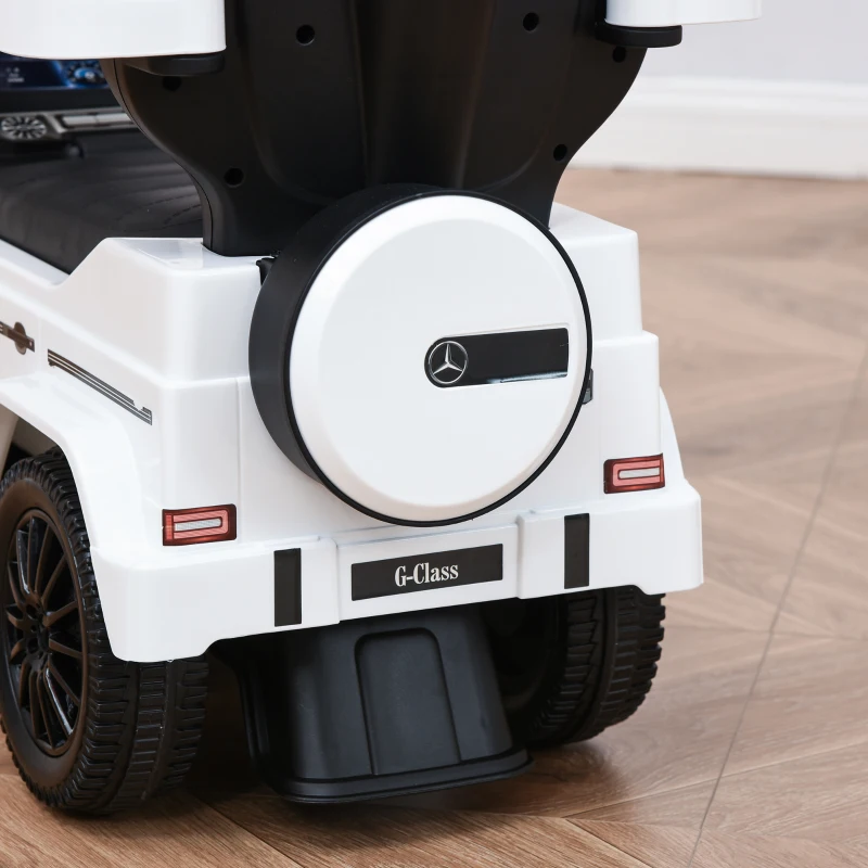 HOMCOM Correpasillos para Niños con Licencia Mercedes G350 Coche Correpasillos para Niños de 1-3 Años con Bocina Capota Extraíble y Barandilla Carga 25 kg 85,5x40,5x95 cm Blanco