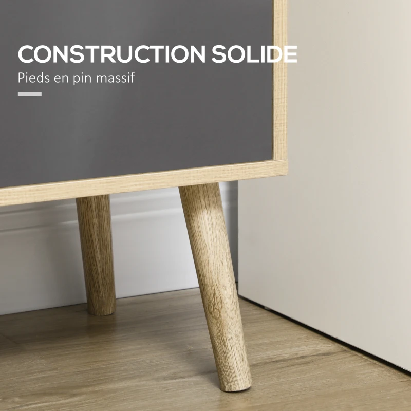 HOMCOM Bibliothèque étagère meuble de rangement placard 6 étagères dim. 80L x 35l x 180H cm naturel et gris foncé