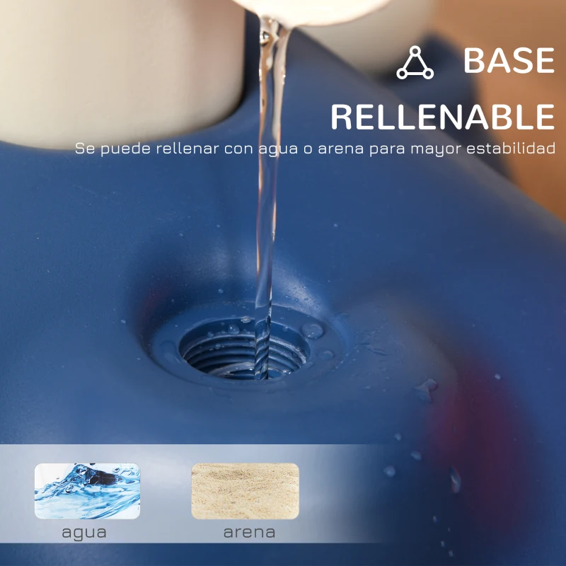 HOMCOM Canasta de Baloncesto 2 en 1 Canasta de Baloncesto Infantil con Aro Ajustable en Altura de 83-120 cm Pelotas y Palo de Golf 46x41x116-153 cm Azul y Blanco