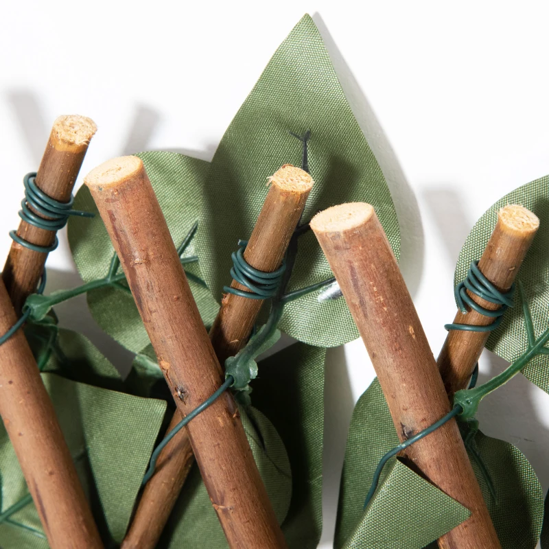 Outsunny 8 Stück künstliches Pflanzenwand Hecke UV-Schutz Sichtschutz Rhododendronblätter Design 200 X 100 Heckenpflanze für Garten Outdoor Dekor