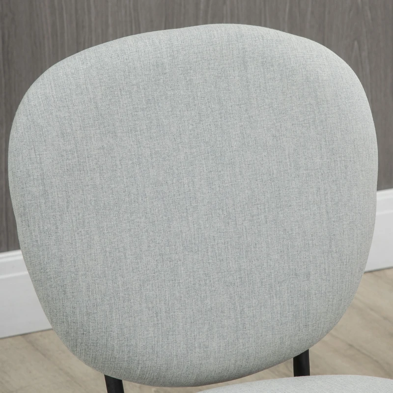 HOMCOM Juego de 2 Sillas de Comedor con Respaldo y Patas de Acero para Salón Cocina Carga 120 kg 46x59x82 cm Gris Claro