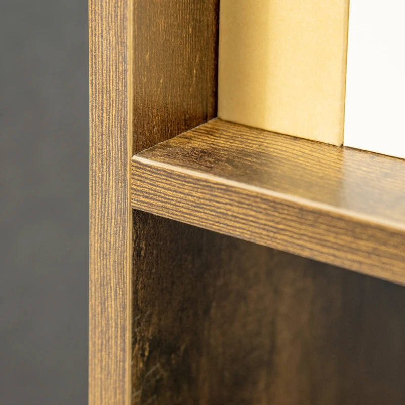 HOMCOM Estantería para Libros Librería de Madera de 3 Niveles con 6 Compartimentos de Almacenaje para Baño Oficina Estudio Salón Antivuelco 60x30x93 cm Marrón Rústico