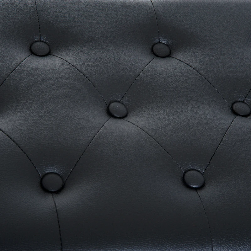 HOMCOM PU Leather Upholstered Piano Stool Makeup Stool Bench Dressing Table Seat with Storage 76x36x50cm, Black