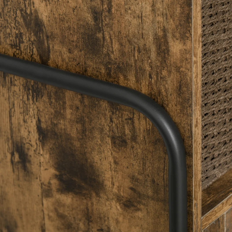 HOMCOM Mobile Libreria Design Industriale con Ripiani e Armadietto in Legno e Metallo, Marrone Rustico e Nero, 81x40x160cm