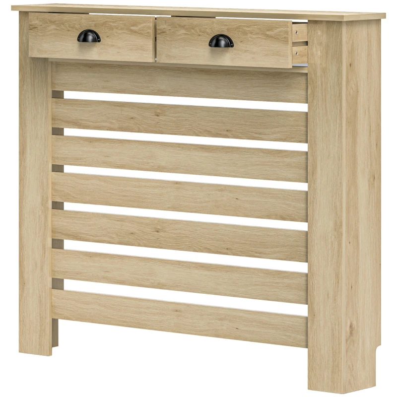 HOMCOM Cubre Radiadores de MDF con Cajón Cubierta para Radiador para Salón Dormitorio Pasillo 111x19x95,5 cm Roble(m-10)
