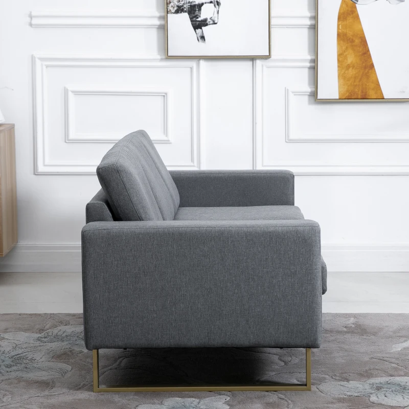 Homcom Canapé 3 Places Design Contemporain Gris Chiné 200 x 82 x 78 cm