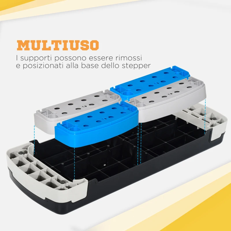 HOMCOM Stepper Fitness per Aerobica Regolabile su 3 Altezze da 10-15-20 cm, Blu e Nero