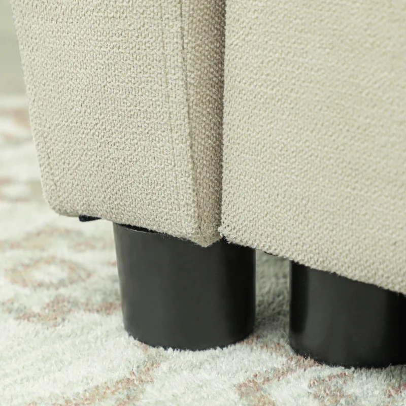 HOMCOM 2-Sitzer Sofa mit Bettfunktion, Verstellbarer Rückenlehne, Polstersofa, Samtoptik, für Wohnzimmer, Schlafzimmer, Beige