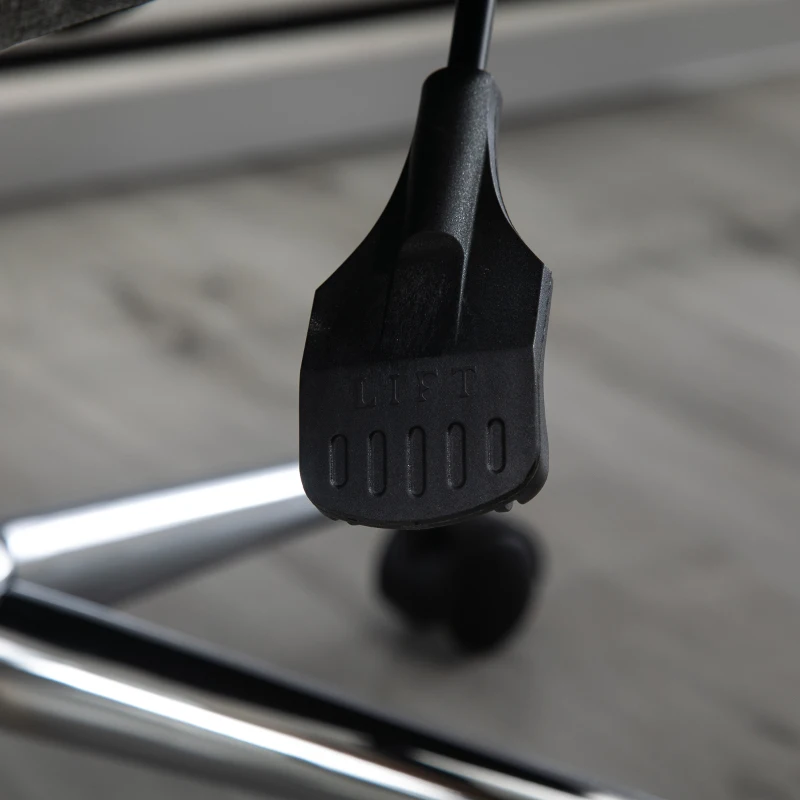 Vinsetto Bürostuhl Ergonomischer Drehstuhl mit Wippenfunktion Armlehne höhenverstellbar Kunstleinen Metall Grau 61 x 67 x 112,5-120,5 cm