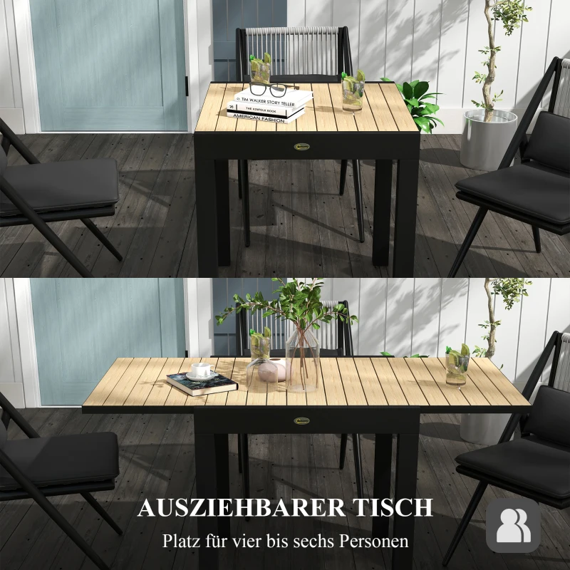 Outsunny Gartentisch Outdoor-Tisch, wetterbeständig, 162 x 80 x 75 cm, Gelb