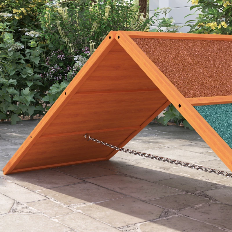 PawHut Agility Hunderampe, klappbar, verstellbare Höhe, rutschfest, Tannenholz, bis 40 kg, 173 x 59 x 66 cm, Orange/Grün(m-9)
