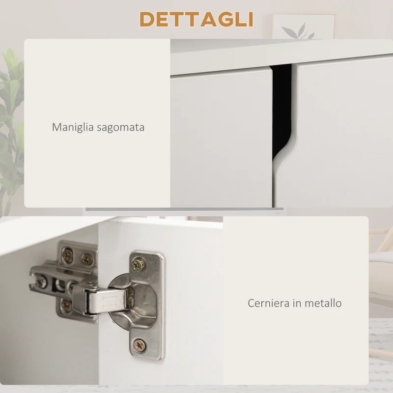 HOMCOM Mobile Porta TV Fino a 42" con Armadietto e Ripiani Aperti in Legno, 120x30x41cm