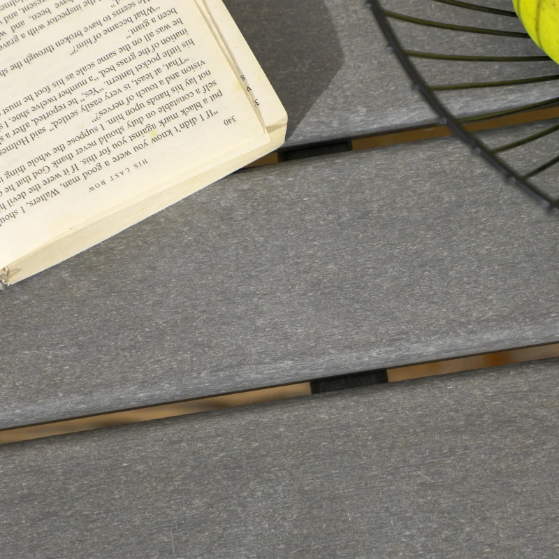 Outsunny Salotto da Giardino con Divanetto, 2 Poltrone e Tavolino in HDPE con Cuscini, Grigio Scuro