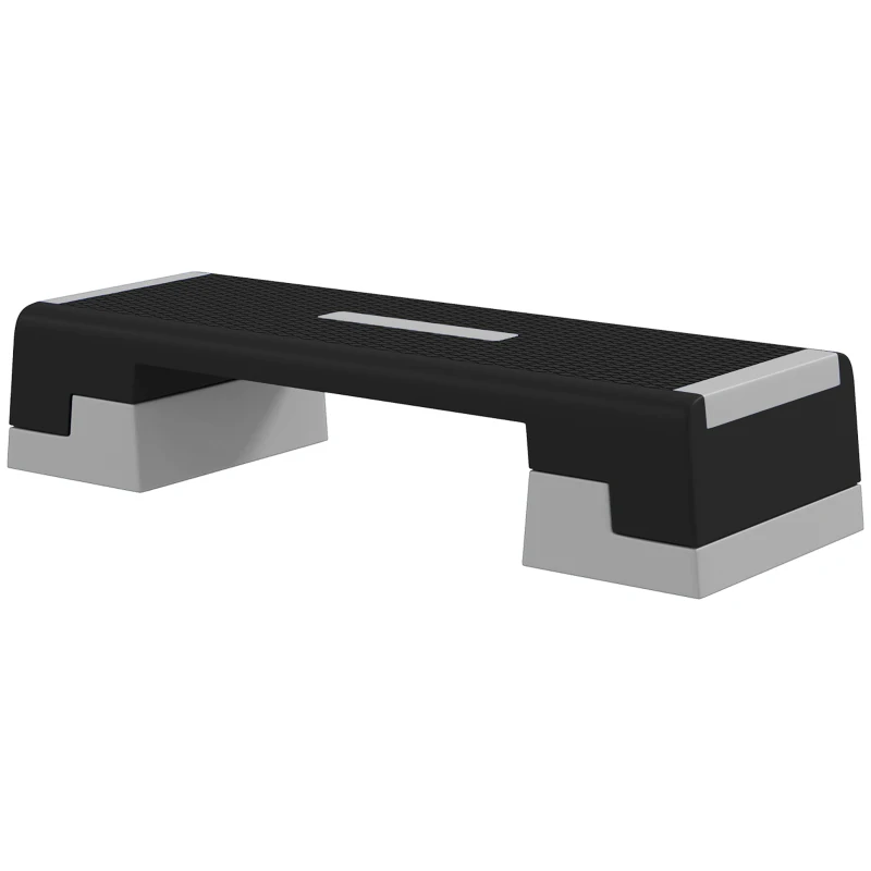SPORTNOW Stepper ad Altezza Regolabile con Gradini Rimovibili e Fondo Antiscivolo, in ABS, 97x36x15/20/25 cm, Grigio
