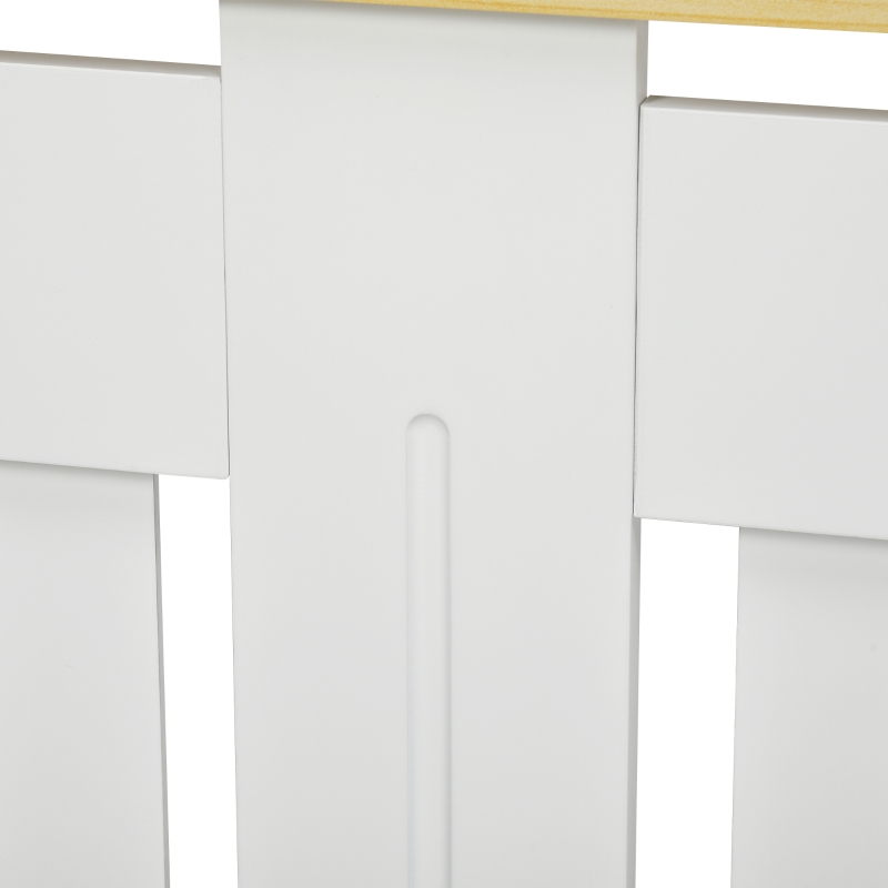 HOMCOM Mobile Copricaloriferi in Legno Truciolare e MDF, Pannello a Doghe e Mensola Superiore, 152x19x83cm, Bianco