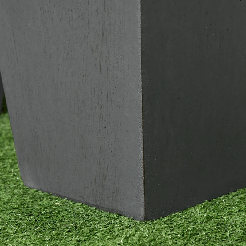 Outsunny 2er- Set Pflanzkübel, Out-und Indoor, wetterbeständig, stapelbar, 30 cm x 30 cm x 55 cm, Grau