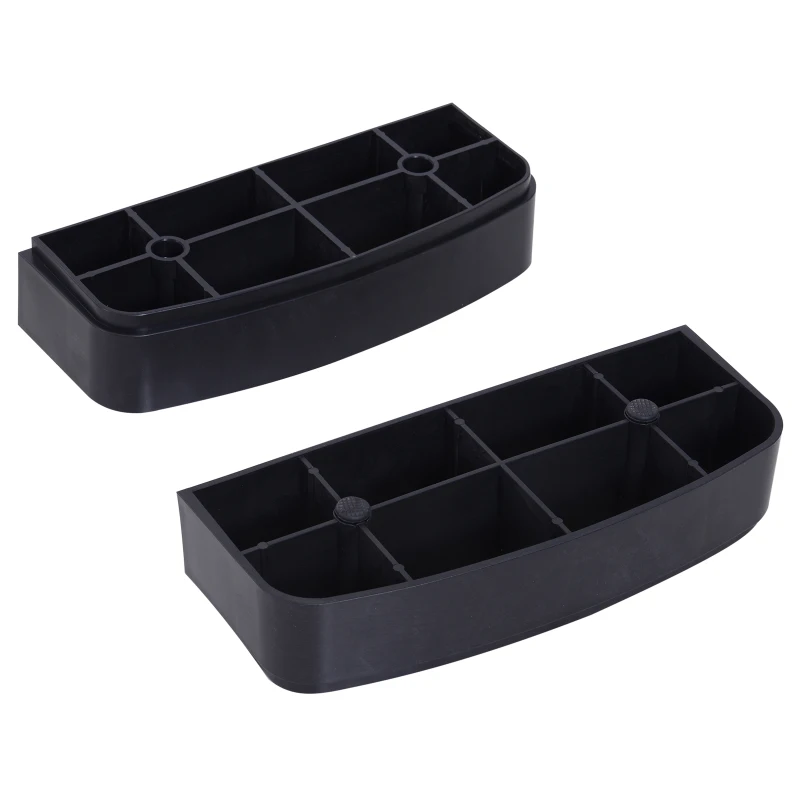 HOMCOM Steppbrett Aerobic Stepper 2-Stufig Höhenverstellbar 10-15cm, Rutschfest Fitness Stepper, Mini Steppbrett für Zuhause Heim Büro, Schwarz+Grau