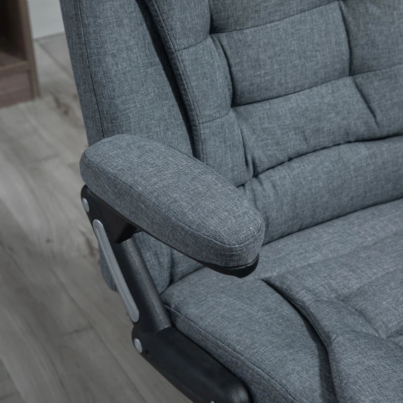 Vinsetto Fauteuil de bureau chaise pour ordinateur ergonomique dossier inclinable assise pivotant hauteur réglable accoudoir rembourré gris