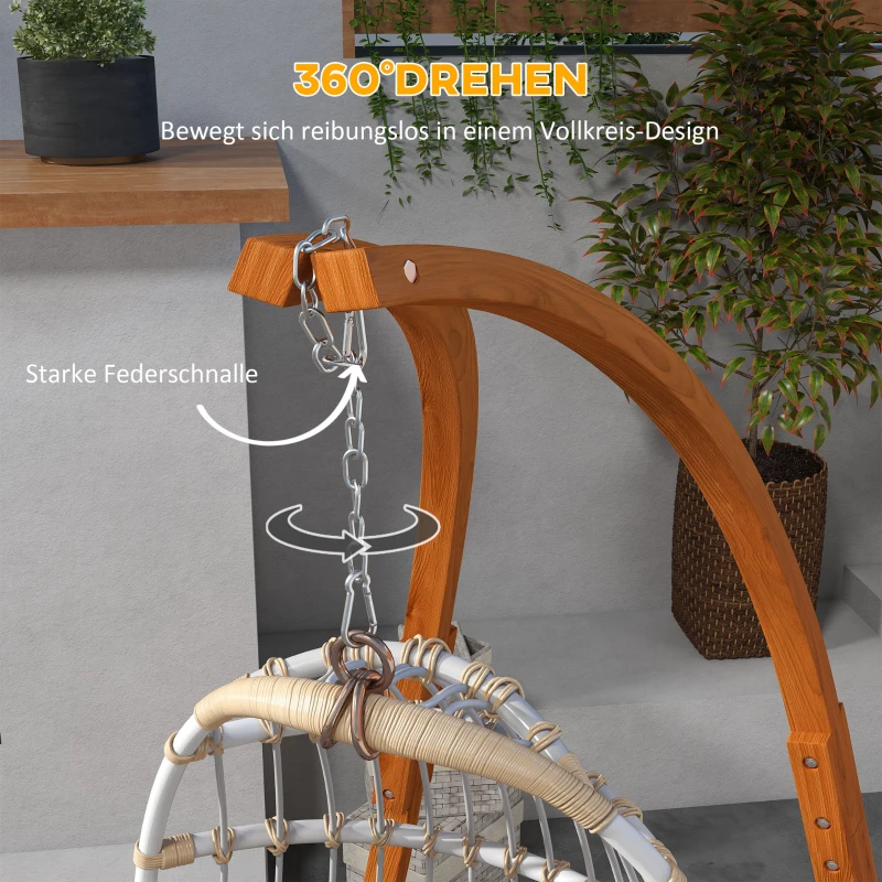 Outsunny Hängemattengestell Hängemattenständer, frei stehend, höhenverstellbar, 119 cm x 120 cm x 202 cm, Braun