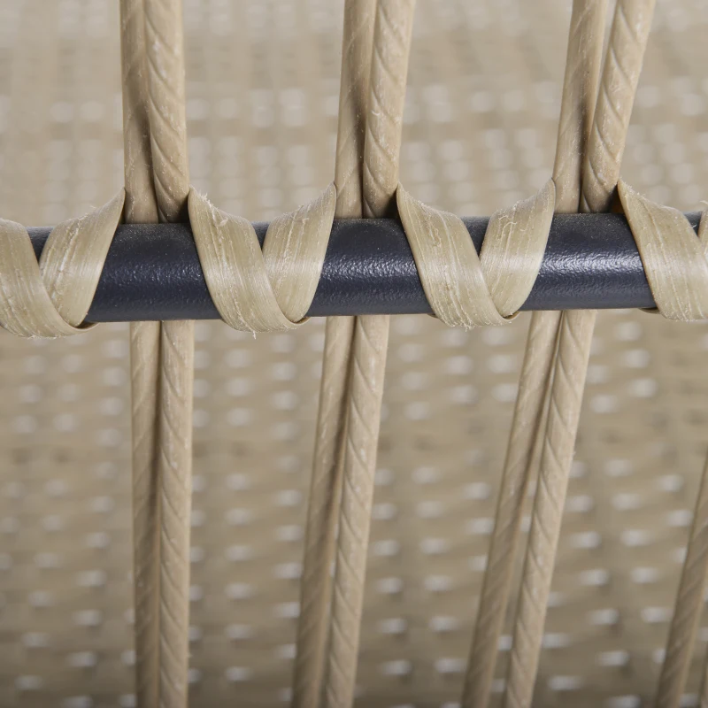 Outsunny 3 tlg. Rattan Gartenmöbel-Set, PE-Rattan, 1 Ecksofa, 1 Liege, inkl. Kissen, wetterbeständig, Kaffee +Creme