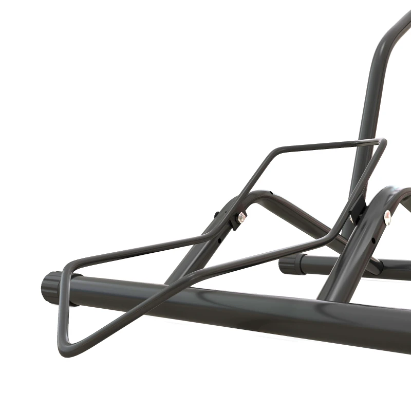 SPORTNOW Soporte para Bicicletas de Acero Aparca Bicis de Suelo Portátil para Interior y Exterior 59x41x38 cm Negro