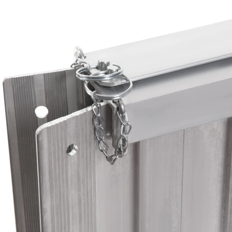 HOMCOM Rampa per Sedia a Rotelle Pieghevole in Alluminio con Bordi Esterni, 61x74x5 cm, Argento