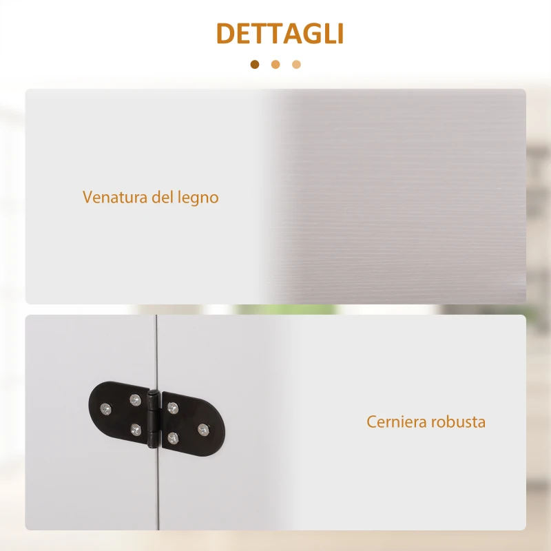 HOMCOM Tavolo da Pranzo Pieghevole Salvaspazio in Legno, 90x60x74cm, Bianco