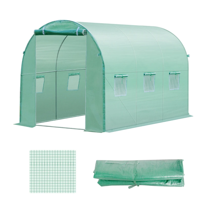 Outsunny Gewächshausfolie, 3 x 2 x 2 m, wasserdichte Gartenplane mit UV-Schutz, Kunststoff-Folie, Abdeckplane für Treibhaus, Folientunnel, Tunnelfolie für Außenbereich, Grün