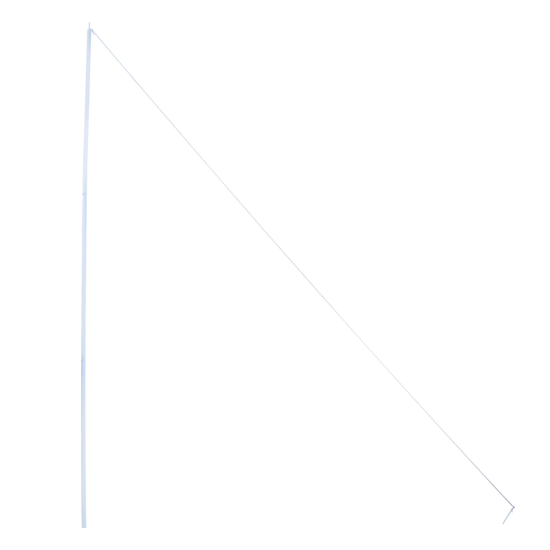 Outsunny Aufstellstange Zeltstange Teleskop Tarpstange 3 Stk. Teleskopstange für Sonnensegel inkl. Seil + Hering Metall Weiß Ø2,5 x 104 cm