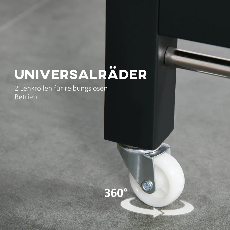 HOMCOM Faltbarer Esstisch, Industrieller Tisch, klappbar, aus Metall und Holz, platzsparend, Braun